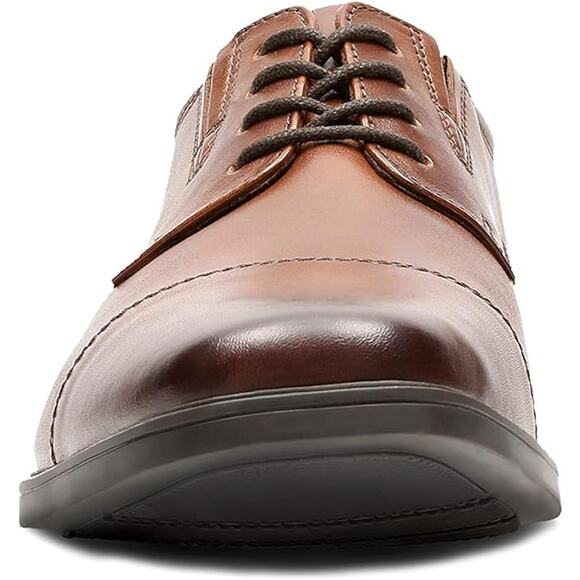 NWT Clarks Men\'s Tilden Cap Oxford Shoe Dark Tan Leather 9 M main image 5